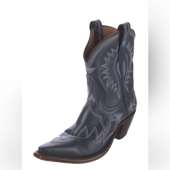 Miron Crosby Leather Mid-Calf Western Boots Size 8 - Picture 2 of 5